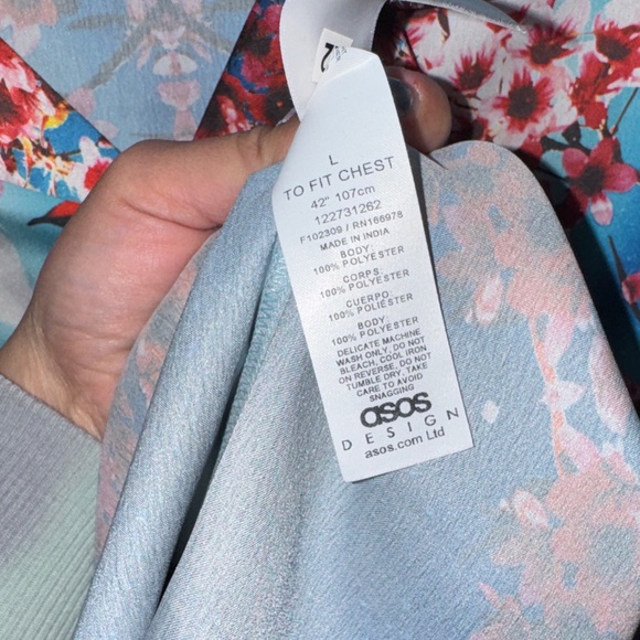 ASOS- NWOT Floral Button Down Shirt Size Large - Picture 10 of 13